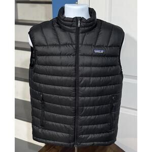 Men's Size Small Patagonia Goose Down Sweater Puffer Full Zip Black Jacket!